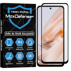 Folie Sticla CASEY STUDIOS compatibila cu Xiaomi Redmi Note 13R, Full Glue, Duritate Militara, Ultra HD, Anti Zgarieturi, Anti Amprente, Anti Socuri, Margini Negre