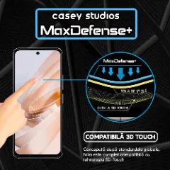 Folie Sticla CASEY STUDIOS compatibila cu Xiaomi Redmi Note 13R, Full Glue, Duritate Militara, Ultra HD, Anti Zgarieturi, Anti Amprente, Anti Socuri, Margini Negre Negru