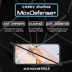 Folie Sticla CASEY STUDIOS compatibila cu Xiaomi Redmi Note 13R, Full Glue, Duritate Militara, Ultra HD, Anti Zgarieturi, Anti Amprente, Anti Socuri, Margini Negre Negru