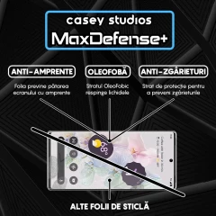 Folie Sticla CASEY STUDIOS compatibila cu Google Pixel 6a, Full Glue, Duritate Militara, Ultra HD, Anti Zgarieturi, Anti Amprente, Anti Socuri, Margini Negre Negru
