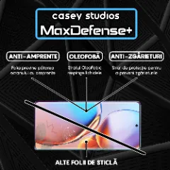 Folie Sticla CASEY STUDIOS compatibila cu Motorola Edge Plus 2023, Full Glue, Duritate Militara, Ultra HD, Anti Zgarieturi, Anti Amprente, Anti Socuri, Margini Negre Negru