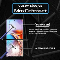 Folie Sticla CASEY STUDIOS compatibila cu Motorola Edge Plus 2023, Full Glue, Duritate Militara, Ultra HD, Anti Zgarieturi, Anti Amprente, Anti Socuri, Margini Negre Negru