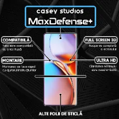 Folie Sticla CASEY STUDIOS compatibila cu Motorola Edge Plus 2023, Full Glue, Duritate Militara, Ultra HD, Anti Zgarieturi, Anti Amprente, Anti Socuri, Margini Negre Negru