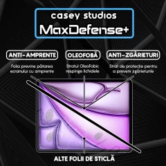 Folie Sticla CASEY STUDIOS? pentru iPad Air 13 2024, Full Glue, Sticla Securizata, Duritate Militara, Ultra HD, Protectie Profesionala Ecran 3D, Anti Zgarieturi, Anti Socuri, Transparenta Transparent