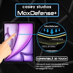 Folie Sticla CASEY STUDIOS? pentru iPad Air 13 2024, Full Glue, Sticla Securizata, Duritate Militara, Ultra HD, Protectie Profesionala Ecran 3D, Anti Zgarieturi, Anti Socuri, Transparenta Transparent