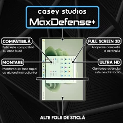 Folie Sticla CASEY STUDIOS? pentru Microsoft Surface Pro 9, Full Glue, Sticla Securizata, Duritate Militara, Ultra HD, Protectie Profesionala Ecran 3D, Anti Zgarieturi, Anti Socuri, Transparenta Transparent