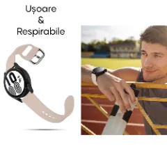 Curea Silicon Samsung Galaxy Watch 7/Active 2/Active/FE/6/5 Pro/5/4/3 - 20mm Silicone Casey Studios Pink Sand