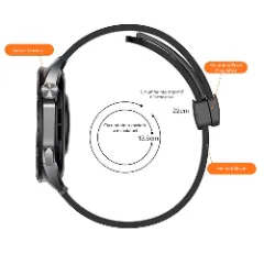 Curea Silicon Samsung Galaxy Watch 7/Active 2/Active/FE/6/5 Pro/5/4/3 - 20mm Silicone Legatura Metalica Casey Studios Negru