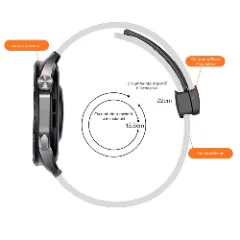 Curea Silicon Samsung Galaxy Watch 7/Active 2/Active/FE/6/5 Pro/5/4/3 - 20mm Silicone Legatura Metalica Casey Studios Alb