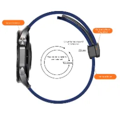 Curea Silicon Samsung Galaxy Watch 7/Active 2/Active/FE/6/5 Pro/5/4/3 - 20mm Silicone Legatura Metalica Casey Studios Albastru Inchis