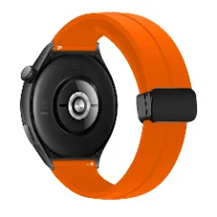 Curea Silicon Samsung Galaxy Watch 7/Active 2/Active/FE/6/5 Pro/5/4/3 - 20mm Silicone Legatura Metalica Casey Studios Portocaliu