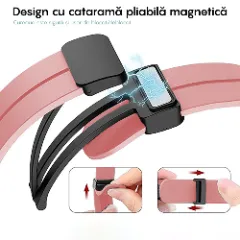 Curea Silicon Samsung Galaxy Watch 7/Active 2/Active/FE/6/5 Pro/5/4/3 - 20mm Silicone Legatura Metalica Casey Studios Pink Sand