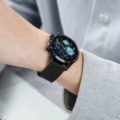 Curea Silicon Samsung Galaxy Watch 7/Active 2/Active/FE/6/5 Pro/5/4/3 - 20mm Silicone Legatura Metalica Casey Studios Negru