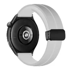 Curea Silicon Samsung Galaxy Watch 7/Active 2/Active/FE/6/5 Pro/5/4/3 - 20mm Silicone Legatura Metalica Casey Studios Alb