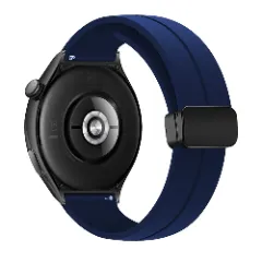 Curea Silicon Samsung Galaxy Watch S3 Frontier/S3 Classic/3/Gear S3 - 22mm Silicone Legatura Metalica Casey Studios Albastru