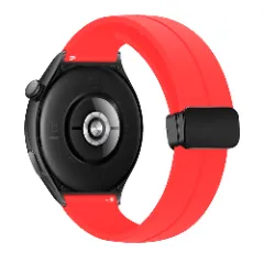 Curea Silicon Samsung Galaxy Watch S3 Frontier/S3 Classic/3/Gear S3 - 22mm Silicone Legatura Metalica Casey Studios Rosu