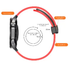 Curea Silicon Samsung Galaxy Watch S3 Frontier/S3 Classic/3/Gear S3 - 22mm Silicone Legatura Metalica Casey Studios Rosu