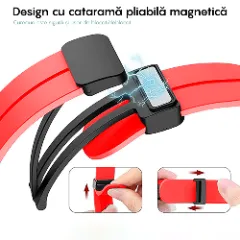 Curea Silicon Samsung Galaxy Watch S3 Frontier/S3 Classic/3/Gear S3 - 22mm Silicone Legatura Metalica Casey Studios Rosu