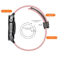Curea Silicon Samsung Galaxy Watch S3 Frontier/S3 Classic/3/Gear S3 - 22mm Silicone Legatura Metalica Casey Studios Pink Sand