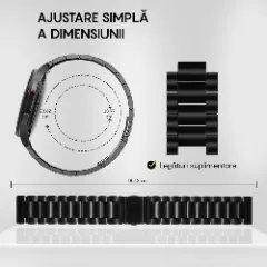 Curea Metalică Samsung Galaxy Watch 7/Active 2/Active/FE/6/5 Pro/5/4/3 - 20mm Metalică Casey Studios Negru