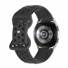 Curea Silicon Samsung Galaxy Watch S3 Frontier/S3 Classic/3/Gear S3 - 22mm MM Silicone Sport Loop Casey Studios, din Silicon, cu perforatii Negru