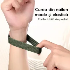 Curea Braided Samsung Galaxy Watch S3 Frontier/S3 Classic/3/Gear S3 - 22mm Braided Casey Studios Verde