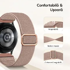 Curea Braided Samsung Galaxy Watch S3 Frontier/S3 Classic/3/Gear S3 - 22mm Braided Casey Studios Pink Sand