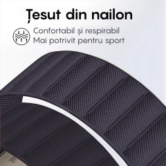 Curea Nailon Alpine Loop compatibila cu Apple Watch Ultra 2/Ultra/SE/9/8/7/6/5/4/3/2/1 - 42/44/45/49MM CASEY STUDIOS, Ajustabila, Respirabila Mov