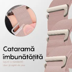 Curea Nailon Alpine Loop compatibila cu Apple Watch Ultra 2/Ultra/SE/9/8/7/6/5/4/3/2/1 - 42/44/45/49MM CASEY STUDIOS, Ajustabila, Respirabila Pink Sand