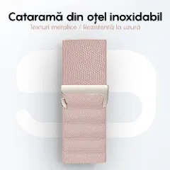 Curea Nailon Alpine Loop compatibila cu Apple Watch Ultra 2/Ultra/SE/9/8/7/6/5/4/3/2/1 - 42/44/45/49MM CASEY STUDIOS, Ajustabila, Respirabila Pink Sand