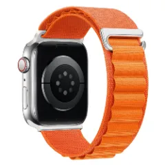 Curea Nailon Alpine Loop compatibila cu Apple Watch Ultra 2/Ultra/SE/9/8/7/6/5/4/3/2/1 - 42/44/45/49MM CASEY STUDIOS, Ajustabila, Respirabila Portocaliu 