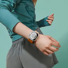 Curea Nailon Alpine Loop compatibila cu Apple Watch Ultra 2/Ultra/SE/9/8/7/6/5/4/3/2/1 - 42/44/45/49MM CASEY STUDIOS, Ajustabila, Respirabila Portocaliu