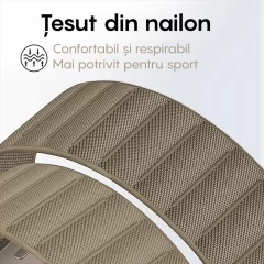 Curea Nailon Alpine Loop compatibila cu Apple Watch Ultra 2/Ultra/SE/9/8/7/6/5/4/3/2/1 - 42/44/45/49MM CASEY STUDIOS, Ajustabila, Respirabila verde deschis