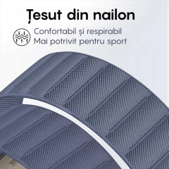 Curea Nailon Alpine Loop compatibila cu Apple Watch Ultra 2/Ultra/SE/9/8/7/6/5/4/3/2/1 - 38/40/41MM CASEY STUDIOS, Ajustabila, Respirabila Albastru