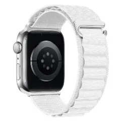 Curea Nailon Alpine Loop compatibila cu Apple Watch Ultra 2/Ultra/SE/9/8/7/6/5/4/3/2/1 - 38/40/41MM CASEY STUDIOS, Ajustabila, Respirabila Alb
