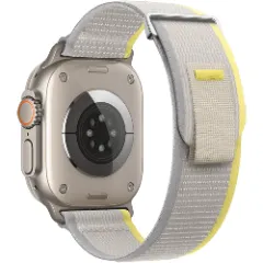 Curea Nailon Trail compatibila cu Apple Watch SE/9/8/7/6/5/4/3/2/1 - 38/40/41MM CASEY STUDIOS, Ajustabila, Respirabila, Material Textil Casey Gri Deschis 
