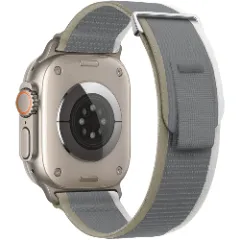 Curea Nailon Trail compatibila cu Apple Watch SE/9/8/7/6/5/4/3/2/1 - 38/40/41MM CASEY STUDIOS, Ajustabila, Respirabila, Material Textil Casey Gri
