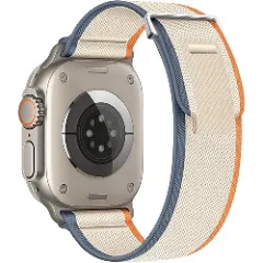Curea Nailon Trail compatibila cu Apple Watch SE/9/8/7/6/5/4/3/2/1 - 42/44/45/49MM CASEY STUDIOS, Ajustabila, Respirabila, Material Textil Casey Bej 