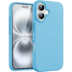 Husa iPhone 16 Casey Studios Premium Soft Silicone, de Protectie, Slim, pentru Incarcare Wireless, Margini Ridicate pentru Protectia Ecranului si a Camerelor Cadet Blue