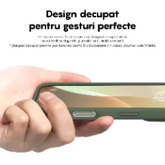 Husa iPhone 16 Casey Studios Premium Soft Silicone, de Protectie, Slim, pentru Incarcare Wireless, Margini Ridicate pentru Protectia Ecranului si a Camerelor Webster Green