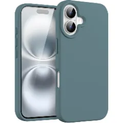 Husa iPhone 16 Plus Casey Studios Premium Soft Silicone, de Protectie, Slim, pentru Incarcare Wireless, Margini Ridicate pentru Protectia Ecranului si a Camerelor Midnight Blue 