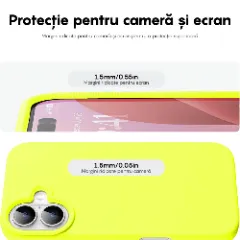 Husa iPhone 16 Plus Casey Studios Premium Soft Silicone, de Protectie, Slim, pentru Incarcare Wireless, Margini Ridicate pentru Protectia Ecranului si a Camerelor Neon