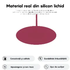 Husa iPhone 16 Plus Casey Studios Premium Soft Silicone, de Protectie, Slim, pentru Incarcare Wireless, Margini Ridicate pentru Protectia Ecranului si a Camerelor Burgundy