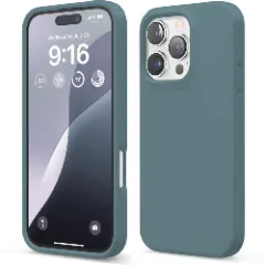 Husa iPhone 16 Pro Casey Studios Premium Soft Silicone, de Protectie, Slim, pentru Incarcare Wireless, Margini Ridicate pentru Protectia Ecranului si a Camerelor Midnight Blue