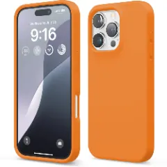 Husa iPhone 16 Pro Casey Studios Premium Soft Silicone, de Protectie, Slim, pentru Incarcare Wireless, Margini Ridicate pentru Protectia Ecranului si a Camerelor Nectarine 