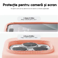Husa iPhone 16 Pro Casey Studios Premium Soft Silicone, de Protectie, Slim, pentru Incarcare Wireless, Margini Ridicate pentru Protectia Ecranului si a Camerelor Pink Sand