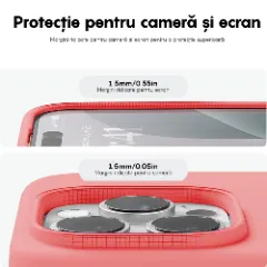 Husa iPhone 16 Pro Casey Studios Premium Soft Silicone, de Protectie, Slim, pentru Incarcare Wireless, Margini Ridicate pentru Protectia Ecranului si a Camerelor Roz