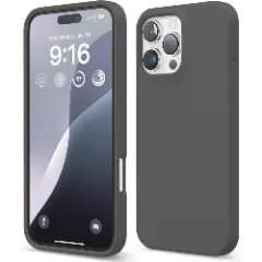 Husa iPhone 16 Pro Max Casey Studios Premium Soft Silicone, de Protectie, Slim, pentru Incarcare Wireless, Margini Ridicate pentru Protectia Ecranului si a Camerelor Dark Grey 