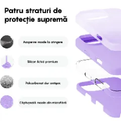Husa iPhone 16 Pro Max Casey Studios Premium Soft Silicone, de Protectie, Slim, pentru Incarcare Wireless, Margini Ridicate pentru Protectia Ecranului si a Camerelor Light Lilac