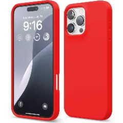 Husa iPhone 16 Pro Max Casey Studios Premium Soft Silicone, de Protectie, Slim, pentru Incarcare Wireless, Margini Ridicate pentru Protectia Ecranului si a Camerelor Rosu